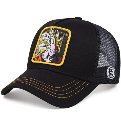 New Dragon Ball DRAGONBALL Mesh Cap Cartoon Mesh Cap Men And Women Baseball Cap Fashion Patch Trucker Cap