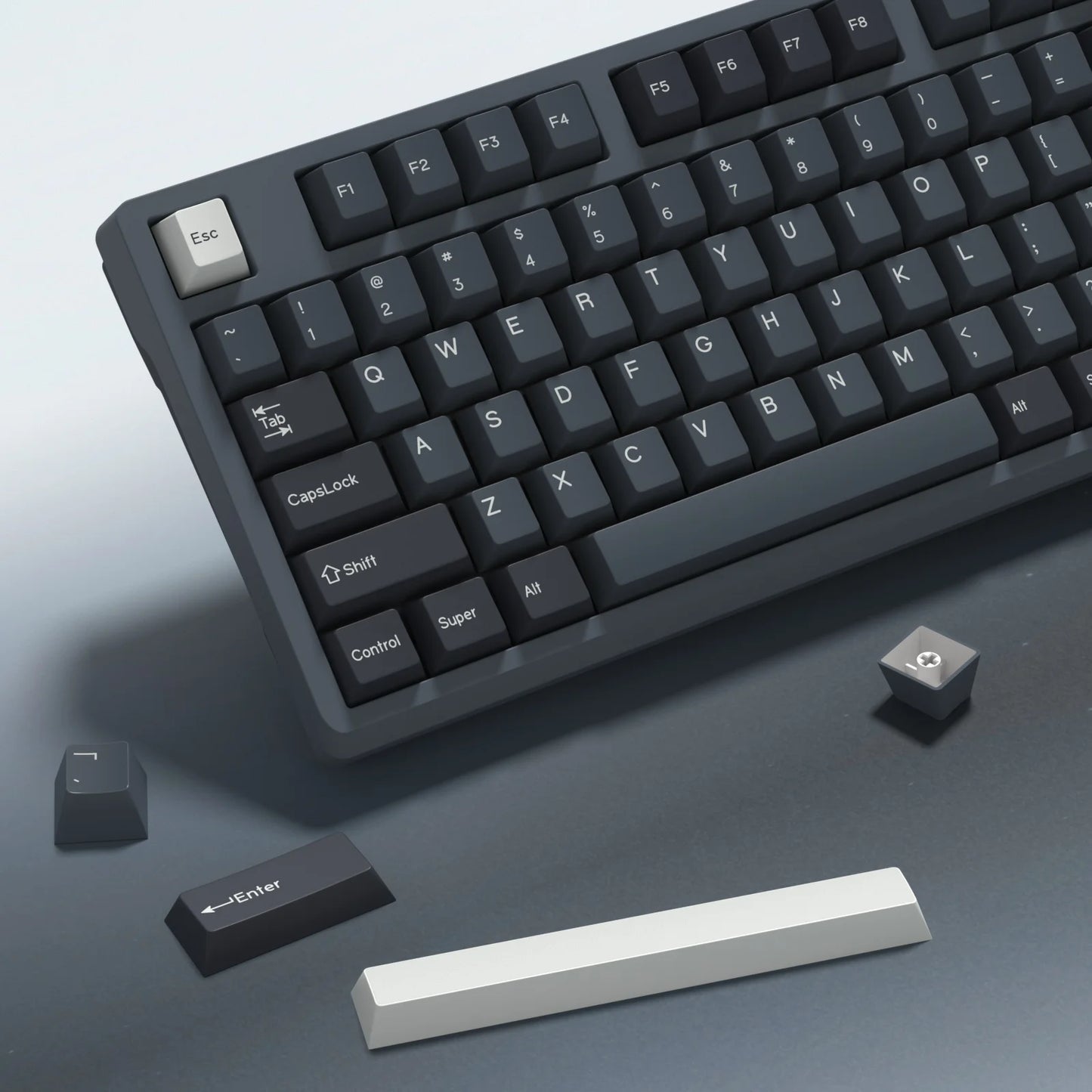KBDiy 174 Keys/Set PBT GMK Apollo Keycap Double Shot Minimalist ISO Cherry Profile for Game Mechanical Keyboard Keycaps for MX