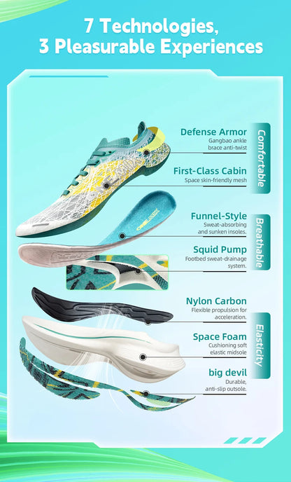 ONEMIX New Nylon Carbon Plate Marathon Running Shoe Pro Tests Stable Support For Shock-absorbing Ultralight Bounce Sneakers