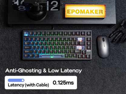 EPOMAKER HE80 75% Layout QWERTY US Tastiera meccanica magnetica cablata Hot-Swap Creamy Gasket con effetto Hall, DKS SOCD per PC/Mac