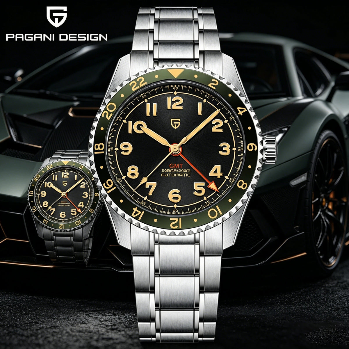 PAGANI DESIGN 2026 NEW Top GMT Men Automatic Mechanical Watches Pearl DG5833 Waterproof Luminous Sapphire Glass reloj hombre