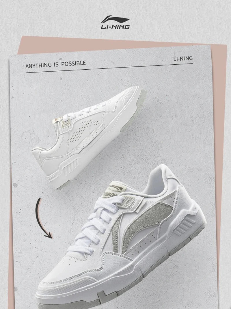 Li-Ning Women's COMMON 80s Lifestyle Shoes DUAL CUSHION Wearable Sport Shoes Classic Comfortable LiNing Leisure Sneakers AGCU158