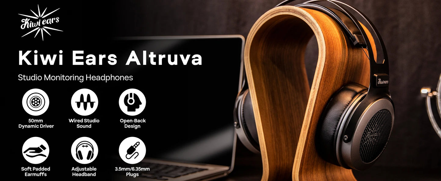 Linsoul Kiwi Ears Altruva Hi-Fi 50mm Dynamic Driver Headphones Open-Back Audiophile Headphones Premium Studio Sound