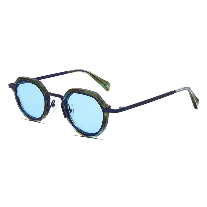 ChicOptix Fashionable Retro Acetate and Metal Sunglasses Unisex Luxury Brand Designer Style UV400 UV Protection Outdoor Casual