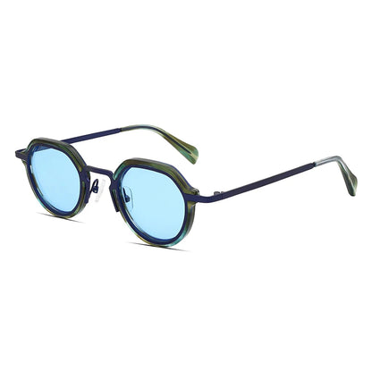 ChicOptix Fashionable Retro Acetate and Metal Sunglasses Unisex Luxury Brand Designer Style UV400 UV Protection Outdoor Casual