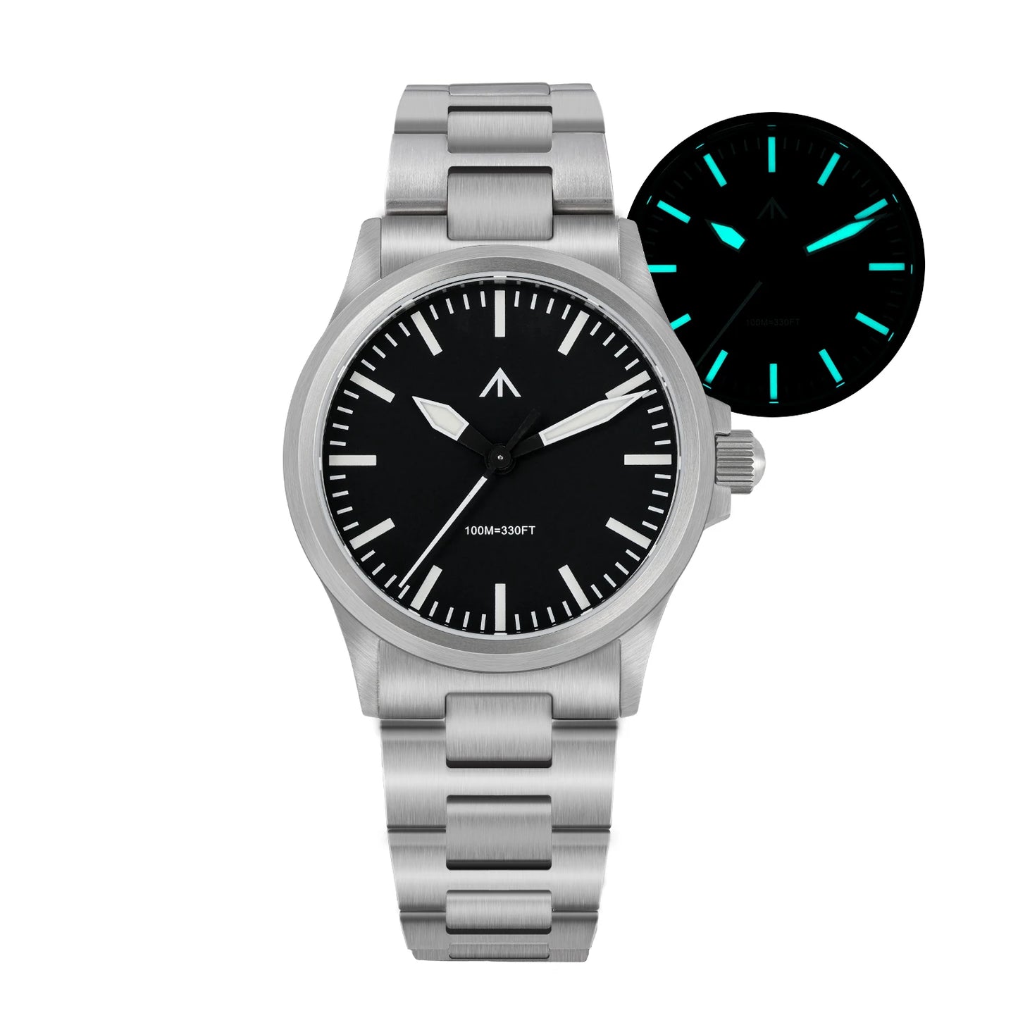 MILITADO ML18 Quartz PVD 316L Steel Sapphire VH31 Sweep Second Movement Sapphire BGW9 Lume 100M Waterproof Men Wristwatch