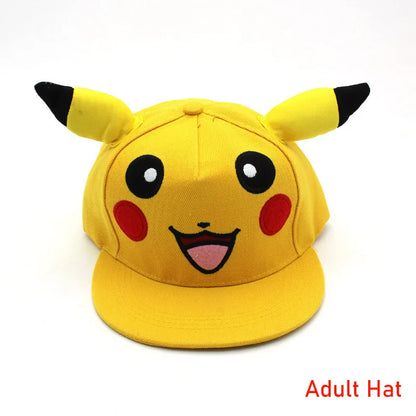 Hat Anime Pokemon Baseball Cap Hat Adjustable Pikachu Cosplay Hip Hop Cartoon Adult Hats Boy Girl Kids Birthday Gifts
