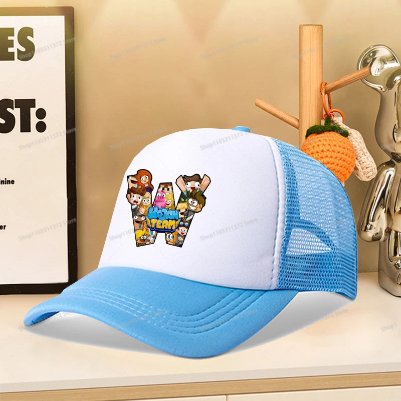 Wojan Teams Mesh Baseball Cap Cute Cartoon Summer Outdoor Sports Sun Hat Fashion Parent-child Activity Breathable Sunbonnet Gift