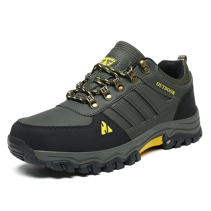 Men's Hiking Shoes outdoor waterproof Leather Anti Slip Comfortable Hunting Walking Shoes Wear-resistant Casual Sneakers