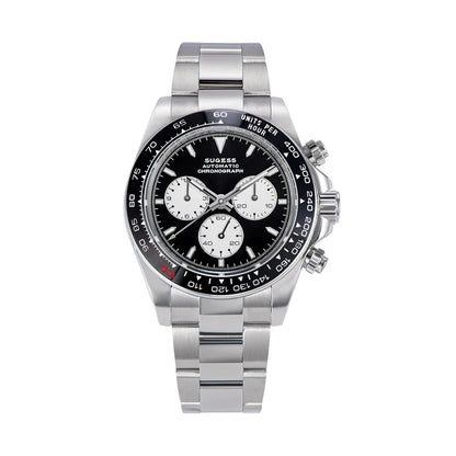 Sugess Diving Men's Watch Panda Automatic Mechanical Chronograph Peacock SL4801 Movement Wristwatch Waterproof Ceramic Bezel New