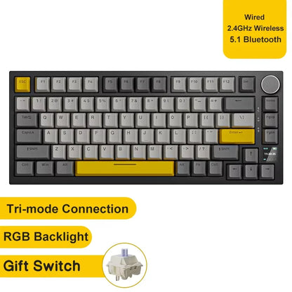 AJAZZ AK820 Wired With Rotary Volume Buttons Hot-Swappable Keys For Office And Home Mechanical Keyboards