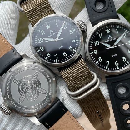 STEELFLIER Official SF743 Quartz Pilot VH31 Steel Strap Onion Crown 20Bar Waterproof Sapphire Crystal Luxury Dive Luminous Watch