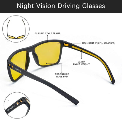 ZENOTTIC Polarized Sunglasses for Men Shades Lightweight TR90 Frame UV400 Protection Square Outdoor Trave Driving Sun Glasses