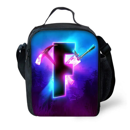 Dětský školní batoh s taškou na oběd, penálem, designem populární hry F-FortniteS – školní taška pro chlapce a dívky, skvělý dárek
