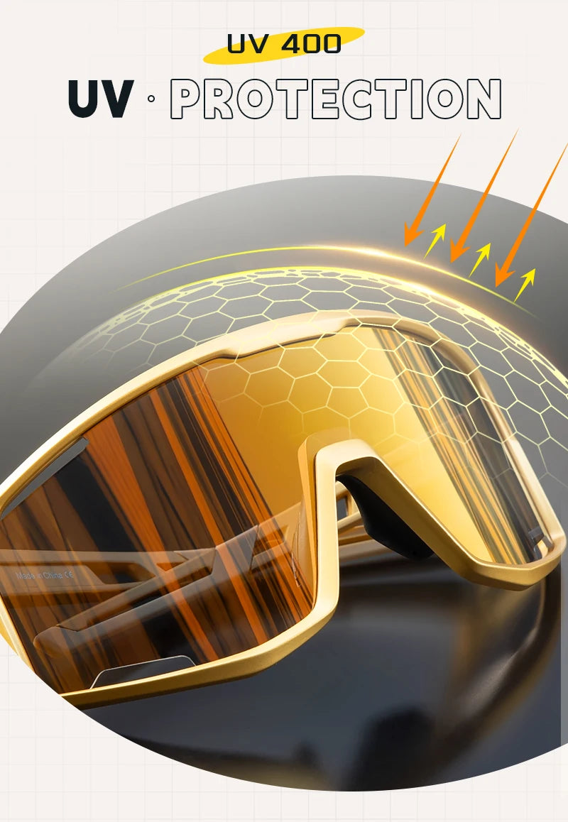 KAPVOE Men Women Road Bike UV400 Goggles Mountain Sports Eyewear Outdoor Photochromic Cycling Sunglasses Bicycle Cycling Glasses