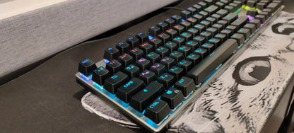 GK410 104 Keys Metal Panel Mechanical Keyboard RGB Light green black tea axis esports full non-impact game computer keyboard