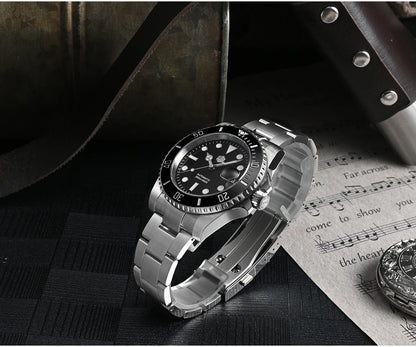 San Martin 40mm Water Ghost PT5000 Automatic Men Diving Watch Business Mechanical Sapphire Waterproof 20Bar Luxury BGW-9 SN0017D