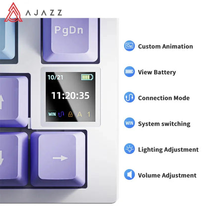 Ajazz AK820 /AK820PRO Gaming Mechanical Keyboard 82 Keys Wired Bluetooth 2.4GHz Wireless Gamer Keyboard Custom Gasket for Laptop