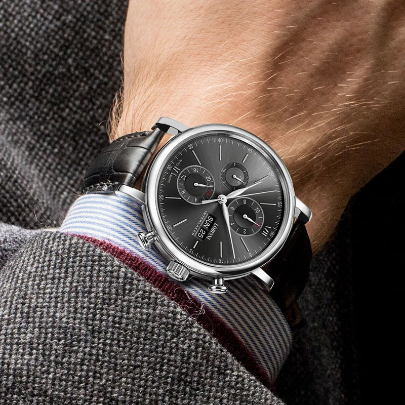 Luxury Brand Switzerland LOBINNI Perpetual Calendar Seagull Automatic Mechanical Men's Watches Sapphire Multi-function L13019-11