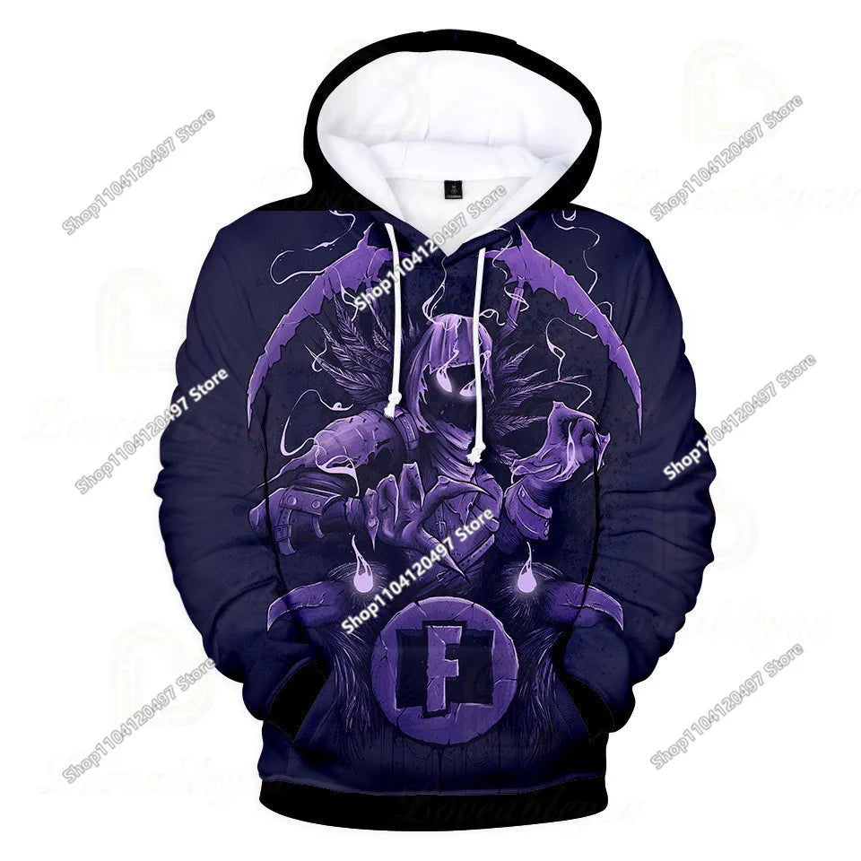 Hanorac cosplay Fortnite, hanorac unisex cu glugă imprimat 3D, jachetă casual, jachetă anime, jachetă kawaii, îmbrăcăminte pentru copii, cadouri