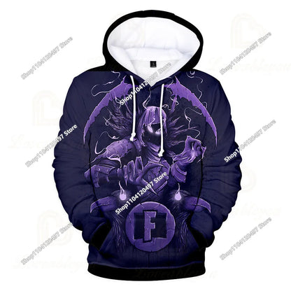 Hanorac cosplay Fortnite, hanorac unisex cu glugă imprimat 3D, jachetă casual, jachetă anime, jachetă kawaii, îmbrăcăminte pentru copii, cadouri