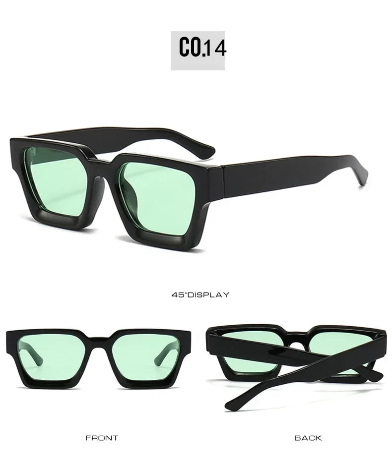 JNPCXI Fashion Square Women Luxury Sunglasses Retro Gradient Blue Designer Men Trending Sun Glasses Shades UV400