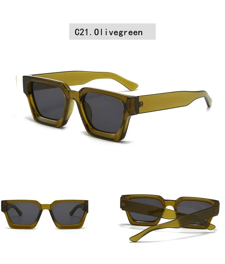 JNPCXI Fashion Square Women Luxury Sunglasses Retro Gradient Blue Designer Men Trending Sun Glasses Shades UV400
