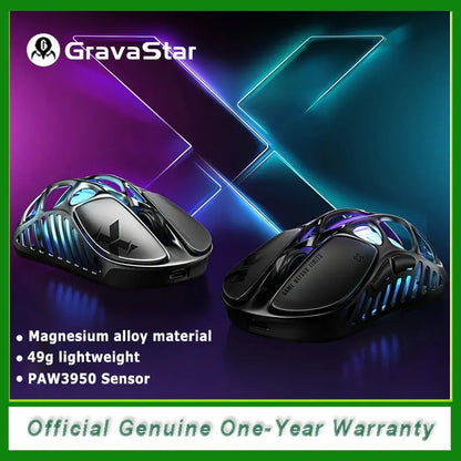 GravaStar Mercury X bežični gaming miš – senzor PAW 3950 od 32,000 DPI, brzina osvježavanja 1000Hz, samo 49g, šuplji okvir od magnezijske legure