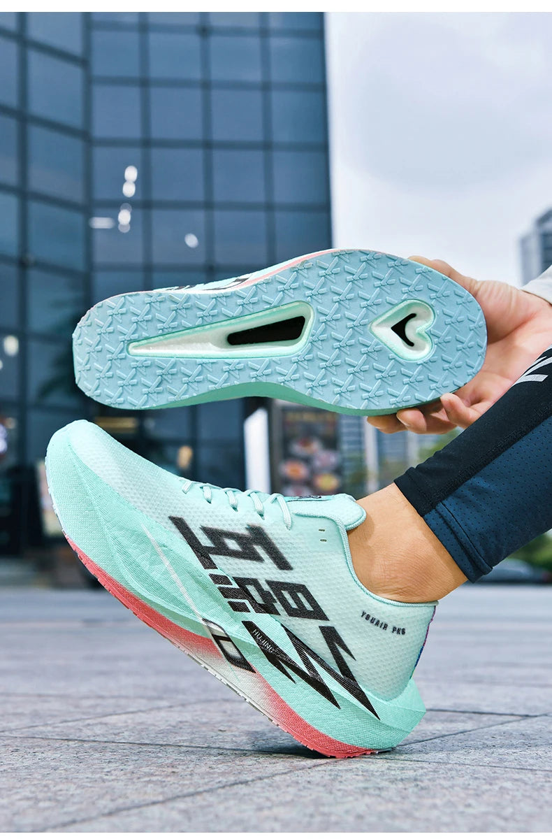 Running Shoe Men Sports Carbon Board Speciality Breathable Lightweight Women's Comfortable Athletic Nonskid Sneakers﻿ Marathon