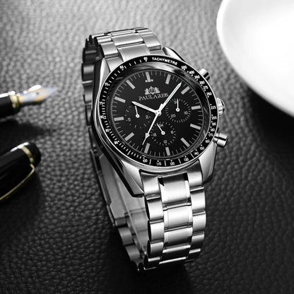 PAULAREIS P Brand Luxury Men Mechanical Watches Calendar Business Watch Mens Sports Waterproof Stainless Steel Automatic Watches