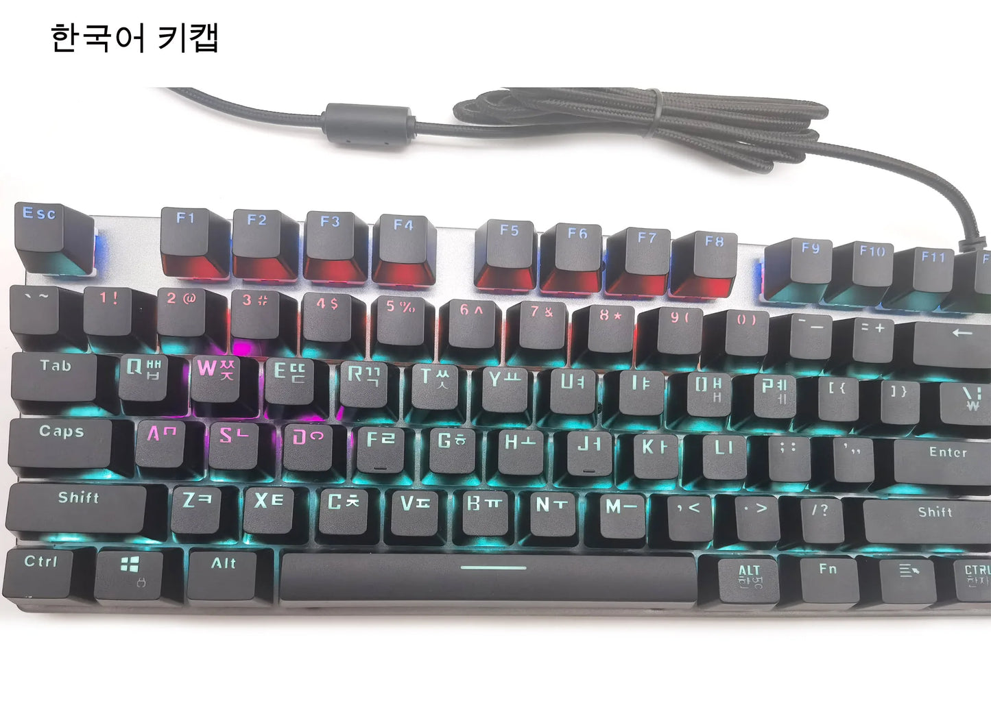 GK410 104 Keys Metal Panel Mechanical Keyboard RGB Light green black tea axis esports full non-impact game computer keyboard