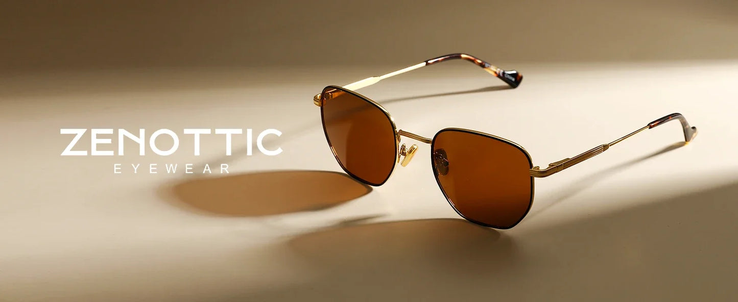 ZENOTTIC Fashion Hexagon Polarized Retro Sunglasses for Men Women-Vintage Metal Frame Design UV Protection Trendy Fashion Shades