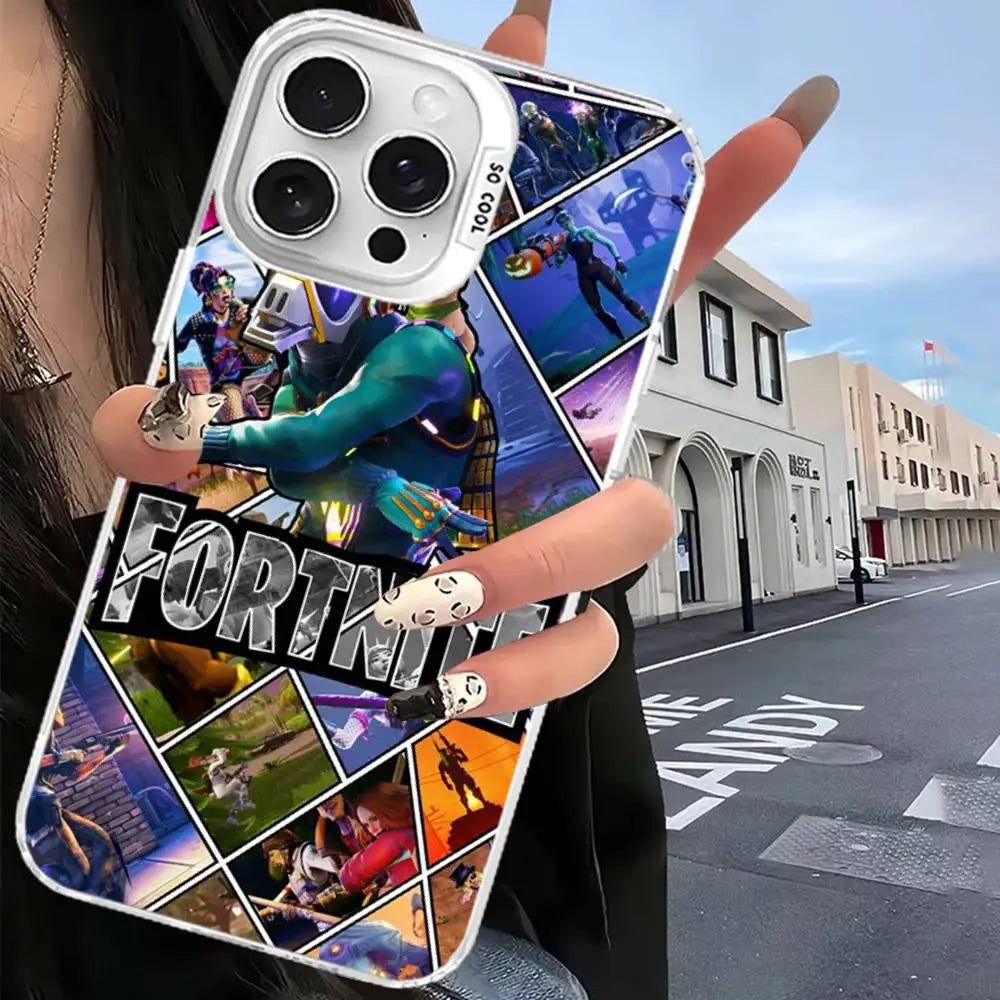 F-Fortnites Phone Case For IPhone 17 16 15 14 13 12 11 Pro Max Plus Color Silver Cover