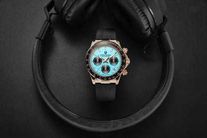 PAGANI DESIGN 1664 Luxury Automatic Mechanical Men's Watch VK63 movement AR Sapphire Crystal Rubber 100m Waterproof Men's Watch