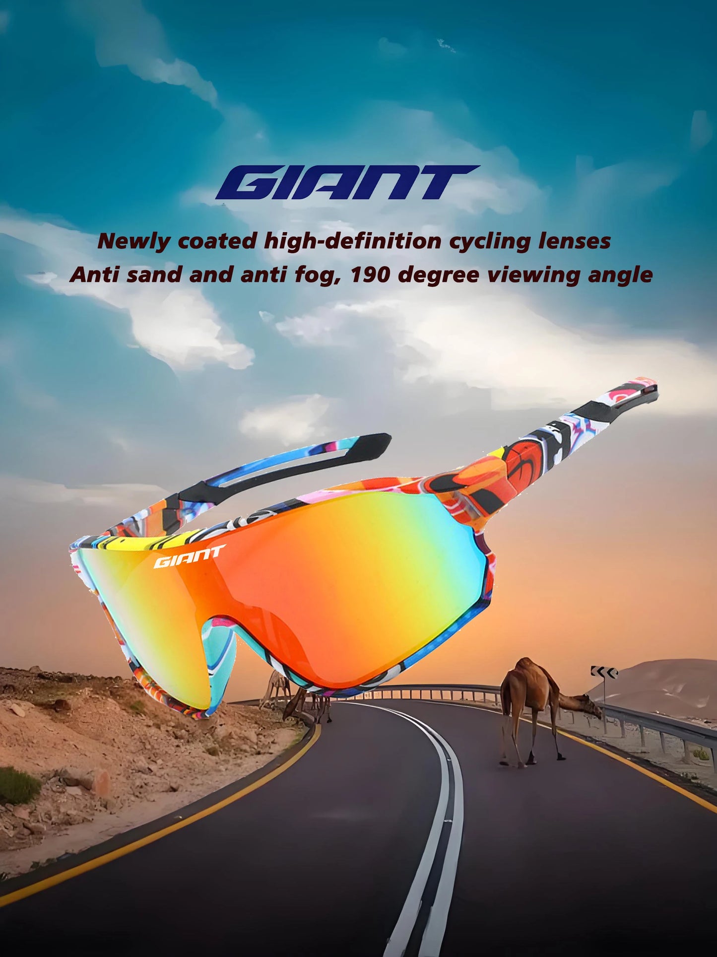 GIANT Cycling Glasses men and women UV400 Anti Fog HD REVO Lenses CE/ANSI Certified Cateye Design MTB/Road Bike