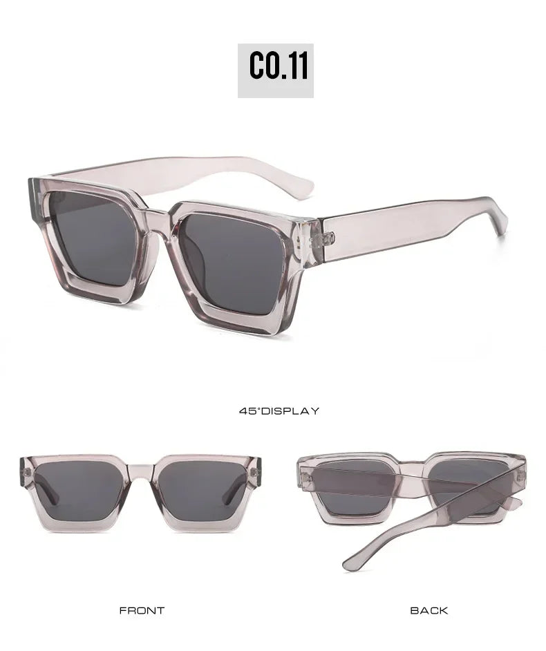JNPCXI Fashion Square Women Luxury Sunglasses Retro Gradient Blue Designer Men Trending Sun Glasses Shades UV400