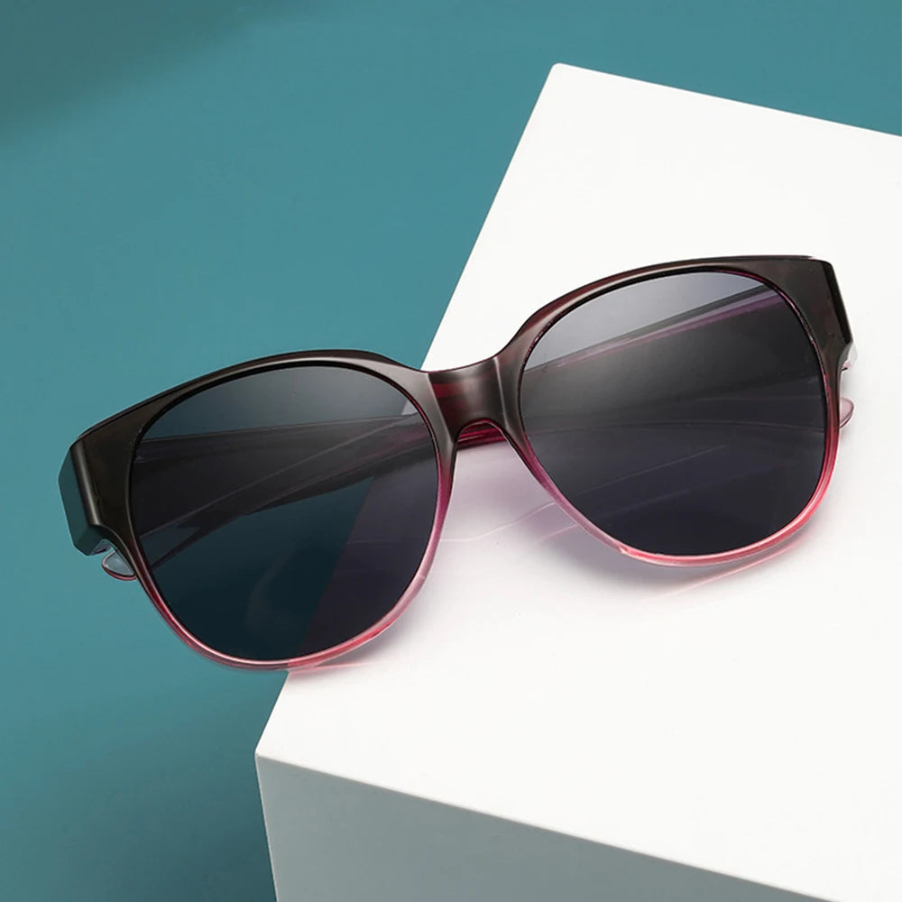 Summer UV Protection Driving Sunglasses Y2K Round Frame Wear Over Glasses Retro Fit Over Sunglasses for Women Men
