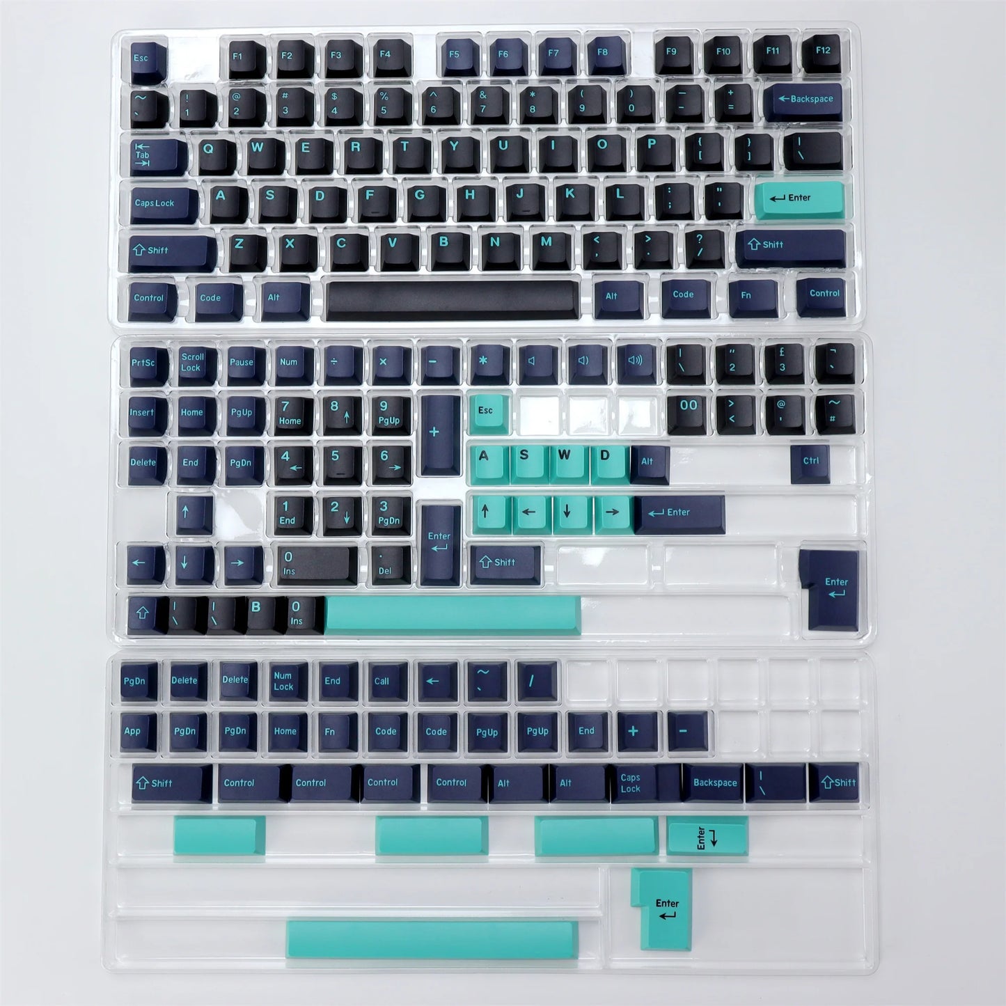 KBDiy GMK WOB Keycap Cherry Profile Double Shot PBT ISO 7u Black and White Keycaps For Mechanical Keyboard Retro Gaming Key Cap