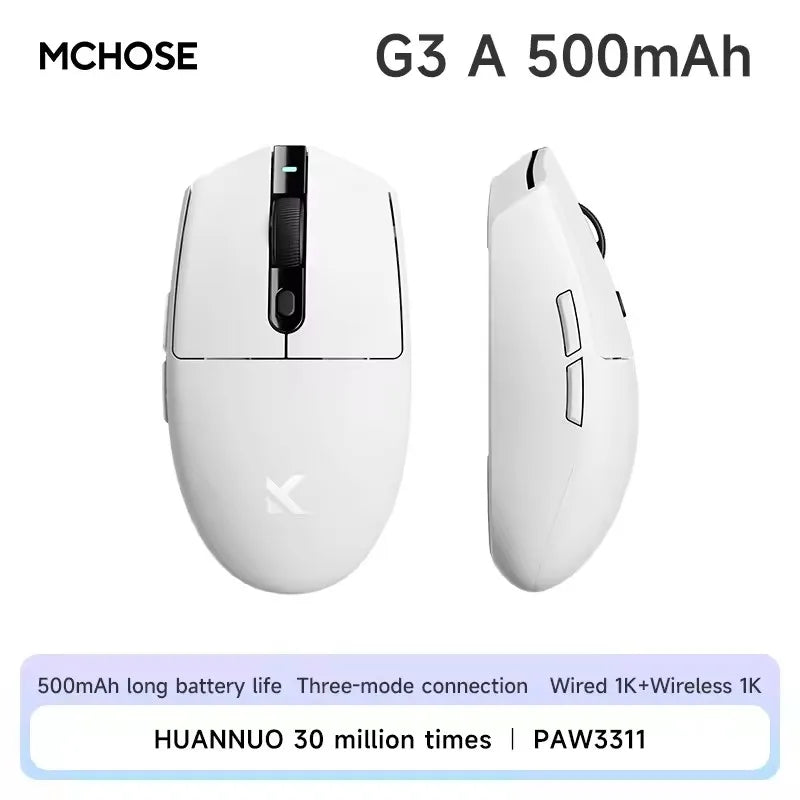 MCHOSE G3 V2 Pro Wireless Gaming Mouse Tri-Mode Bluetooth 800mAh Rechargeable Lightweight Customized Ergonomics Esports Mouse