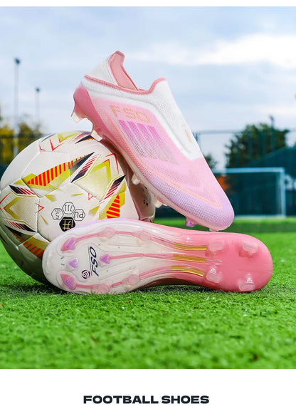 Men Football Boots Futsal Ultralight Soccer Shoes Training TF Match Long Spikes Breathable Indoor Sneakers Cleats Drop Shipping