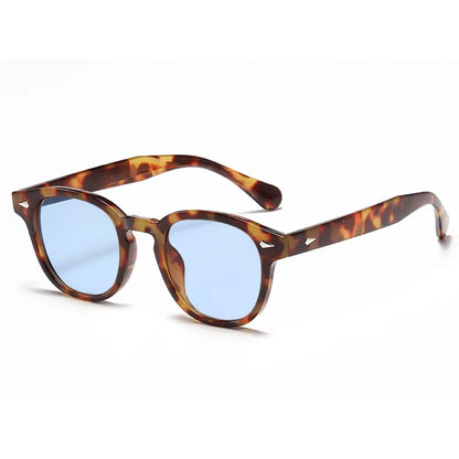 JNPCXI New Retro Round Sunglasses Women Yellow Fashion Rivets Decoration Shades UV400 Men Punk Sun Glasses