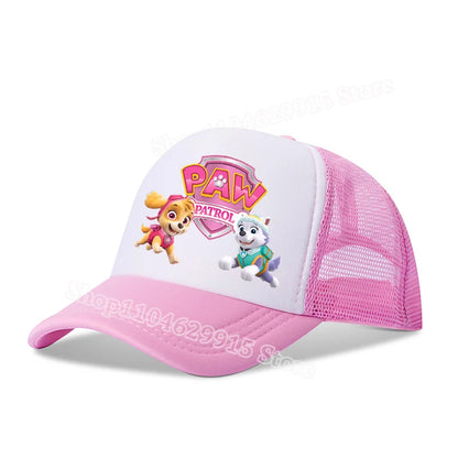Paw Patrols Baseball Cap Cartoon Anime Skye Chase Print Girls Sun Headwear Summer Athleisure Adjustable Mesh Hats Birthday Gift