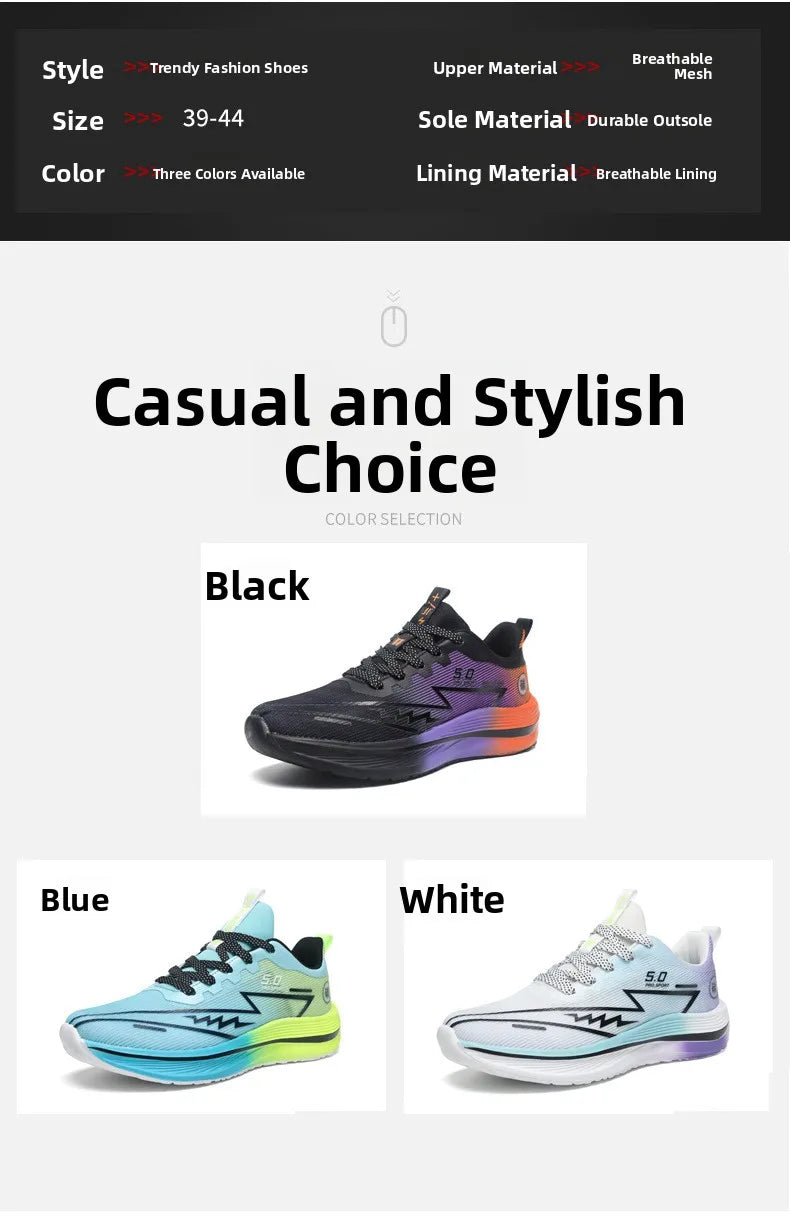 Unisex Lightweight Breathable Running Shoes Sporty Casual Low Top Flat Laced Footwear for Men And Women in Various Colors