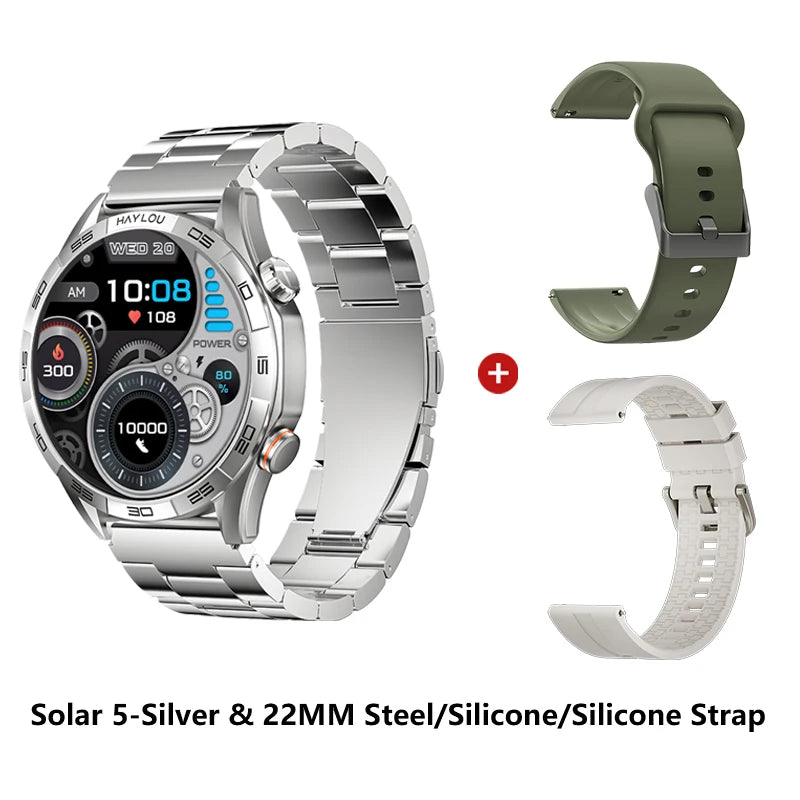 HAYLOU Solar 5 Voice Calling Smartwatch 1.58'' AMOLED Display 60Hz Smart Watch 24H Health Monitoring Sports Smartwatch for Men