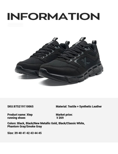 Xtep Scarpe da running da uomo estive in mesh traspirante, resistenti all’usura, sportive, leggere, casual per giovani, ammortizzate 875219110065
