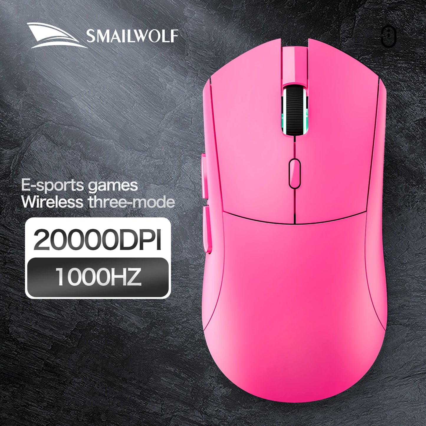 SMAILWOLF RS7 Bluetooth trådløs gamingmus, tre tilstande, PAW3311, makroprogrammerbar mus til laptop, gaming og kontor