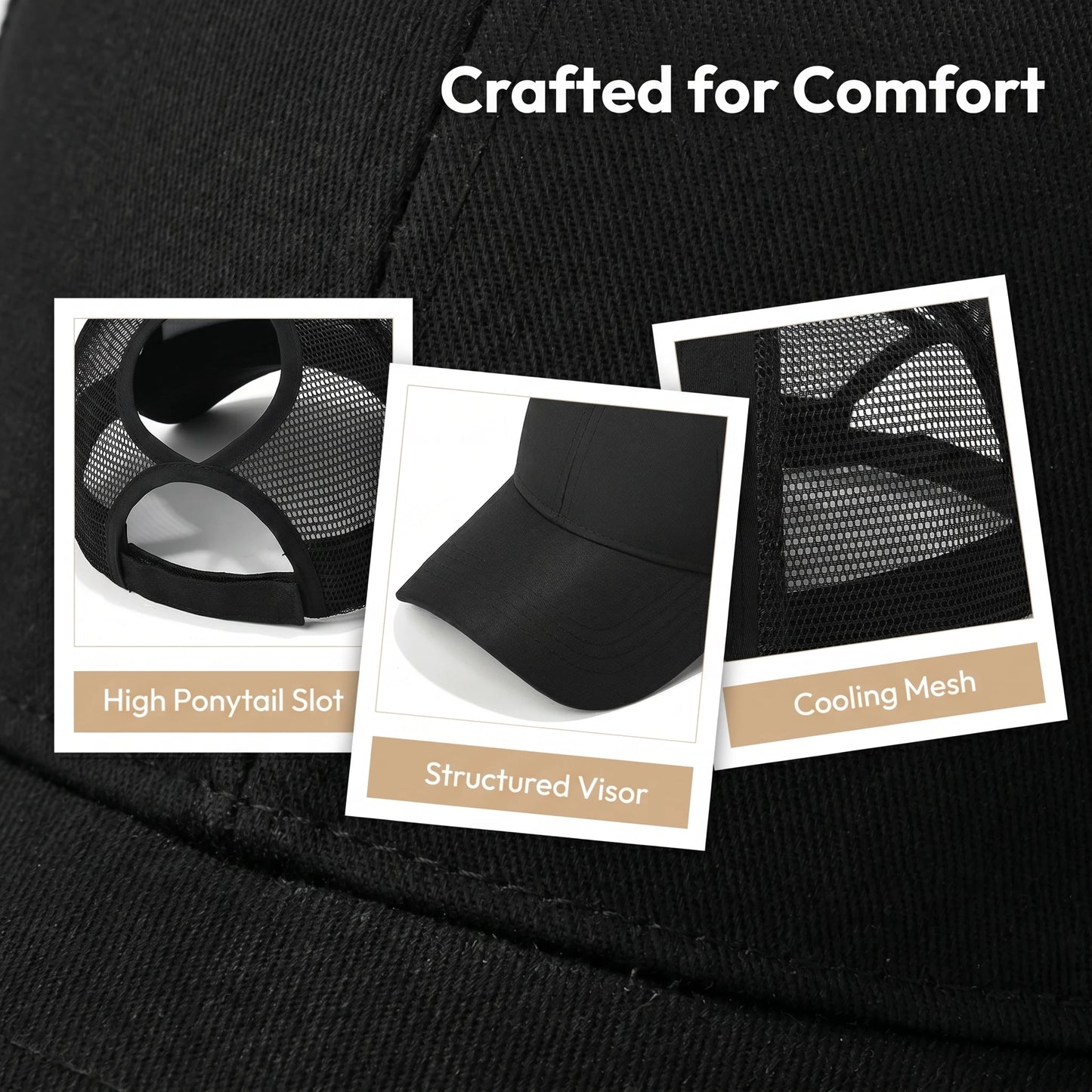 New Mesh Baseball Caps High Ponytail Snapback Cap Hollow Back UV Protection Sun Hat Casual Messy Hair Bun Ponytail Baseball Caps