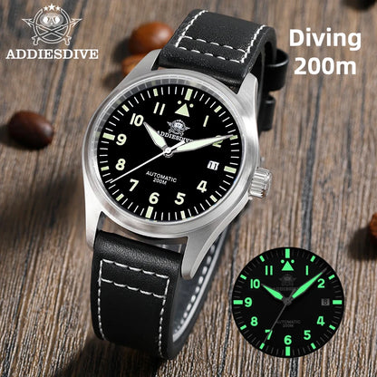ADDIESDIVE Watches For Men C3 Super Luminous 200m Waterproof  Japan 8215 316L Stainless Reloj Hombre Automatic Mechanical Watch