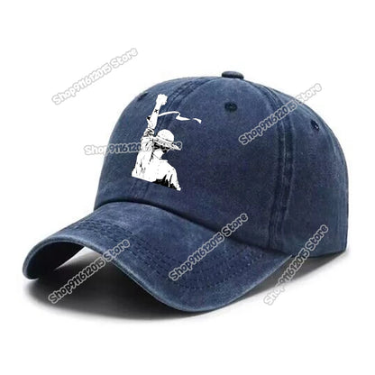 One Piece Men Washed Baseball Cap Unisex Retro Hip-hop Peak Caps Anime Luffy Male Outdoor Trucker Hat Travel Sunscreen Sunhat