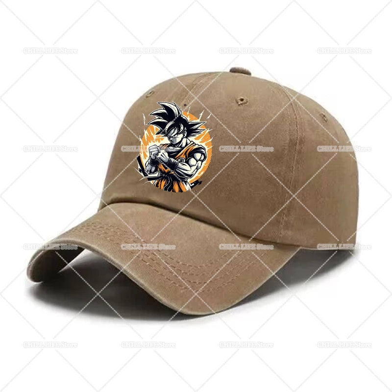 Anime Dragons Ball Men Washed Baseball Cap Son Goku Adults Retro Peaked Cap Outdoor Sport Hip-hop Dad Hat Unisex Mesh Sunhat